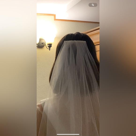 Long cathedral bridal wedding veil with embroidery and pearl details - Picture 3 of 5